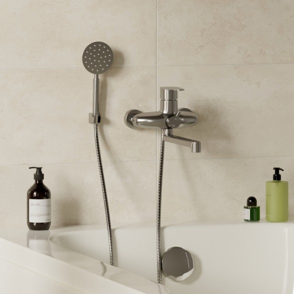 Смеситель для ванны и раковины 35k MIXLINE MLSS36-021 &amp;quot;Steel Kit&amp;quot; НЕРЖ - MLSS36-021 