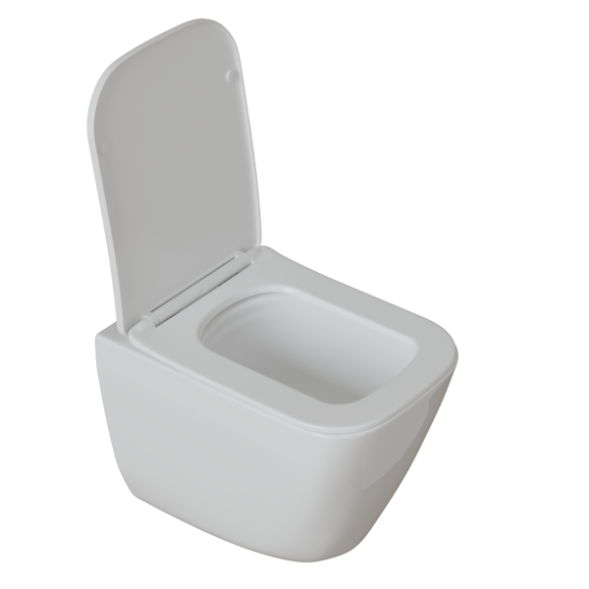 Унитаз подвесной безободковый WAVE STRONG Tornado3.0, сид. дюропласт, м/л, быстр, БЕЛЫЙ глянец (L) - 553610 