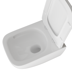 Унитаз подвесной безободковый WAVE STRONG Tornado3.0, сид. дюропласт, м/л, быстр, БЕЛЫЙ глянец (L) - 553610 