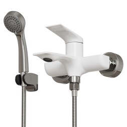 Смеситель для ванны 35k MIXLINE ML41-01 "Swan White" БЕЛЫЙ/ХРОМ - ML41-01