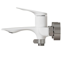 Смеситель для ванны 35k MIXLINE ML41-01 "Swan White" БЕЛЫЙ/ХРОМ - ML41-01