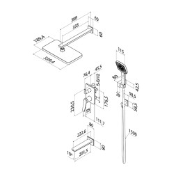 Душевая система 35к IDDIS PARGM03i68 "Parker" лейка "Тропический душ" встраиваемая ГРАФИТ матовый - PARGM03i68