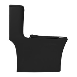 Унитаз-моноблок AZARIO GRESSA 705х370х760 напольный, безободковый в комплекте с сиденьем микролифт, цвет черный матовый (AZ-1111MB)