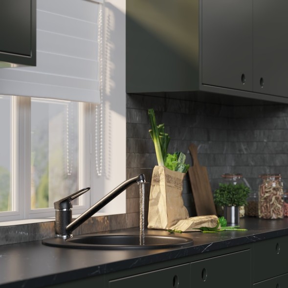 Смеситель для кухни 35к MIXLINE ML-GS03 (308) черный - 00-00001718 