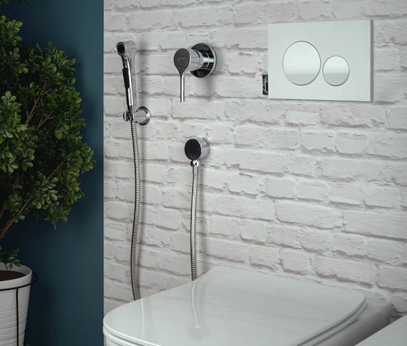 Гигиенический душ со смесителем Jacob Delafon Elate черный матовый (E24610-BL)