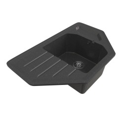 Мойка ML-GMS17 СТАНДАРТ угловая с крылом, черный (308), 780*485*190мм - 00-00002377 