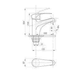 Смеситель для раковины 40к ПРОФСАН ПСМ-754-К/045 "КОМПЛЕКТАЦИЯ" литой, под гайку, ХРОМ - PSM-754-К/045