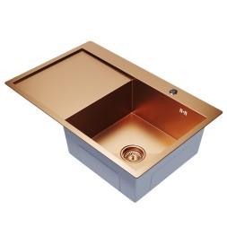 Мойка настол.монтаж 78х50 (3,0) прав. вып 3 1/2  MIXLINE PRO 20см с сифоном (бронза) - 552920 