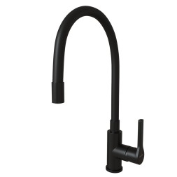 Смеситель для кухни 35k MIXLINE ML23-097 "Round Black" гибкий излив боковая ручка ЧЕРНЫЙ - ML23-097