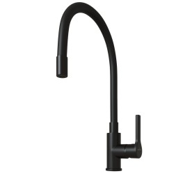 Смеситель для кухни 35k MIXLINE ML23-097 "Round Black" гибкий излив боковая ручка ЧЕРНЫЙ - ML23-097