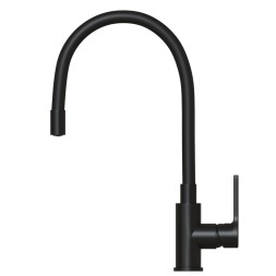 Смеситель для кухни 35k MIXLINE ML23-097 "Round Black" гибкий излив боковая ручка ЧЕРНЫЙ - ML23-097