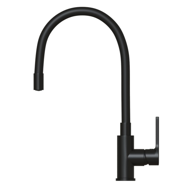 Смеситель для кухни 35k MIXLINE ML23-097 &amp;quot;Round Black&amp;quot; гибкий излив боковая ручка ЧЕРНЫЙ - ML23-097 