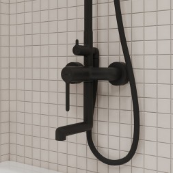 Душевая система 35к IDDIS AIGBL3Fi06 "Aiger" лейка "Тропический душ" ЧЕРНЫЙ матовый - AIGBL3Fi06