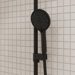 Душевая система 35к IDDIS AIGBL3Fi06 "Aiger" лейка "Тропический душ" ЧЕРНЫЙ матовый - AIGBL3Fi06