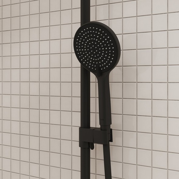 Душевая система 35к IDDIS AIGBL3Fi06 &amp;quot;Aiger&amp;quot; лейка &amp;quot;Тропический душ&amp;quot; ЧЕРНЫЙ матовый - AIGBL3Fi06 