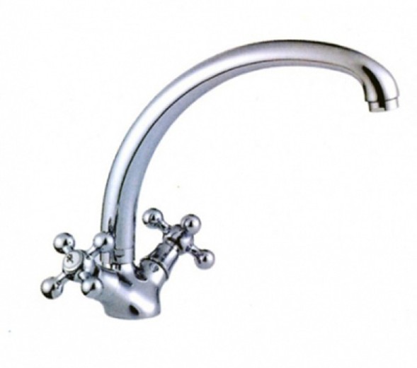 Смеситель для кухни 1/2 кер L4219 Ledeme КРЕСТ лит нос, силумин - L4219 