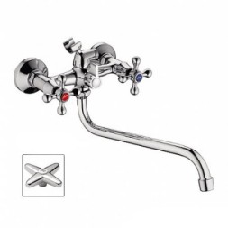 Смеситель для ванны и раковины 1/2 кер L2320 Ledeme КРЕСТ катридж.перекл., латунь - L2320