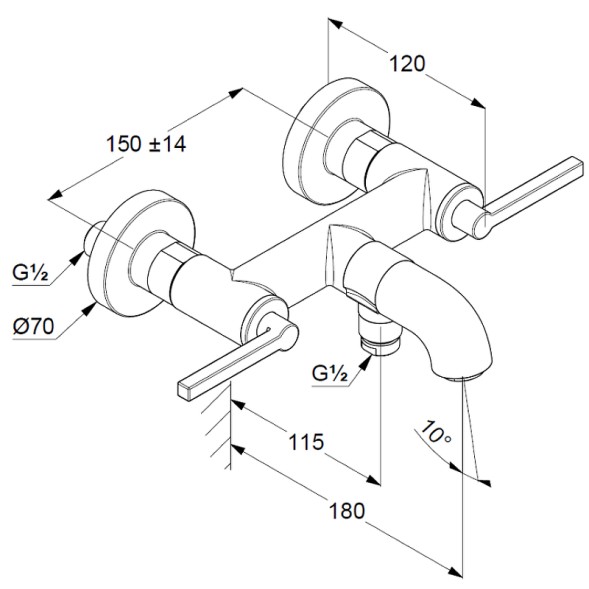 Смеситель для ванны Kludi Nova Fonte Puristic керамеческие кран-буксы, белый матовый (205405315)