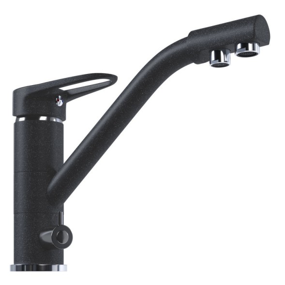 Смеситель для кухни 40к MIXLINE ML-GS05 (343) антрацит с вых. для питьевого фильтра - 00-00006413 