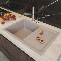 Мойка ML-GM19 КОМФОРТ с крылом, песочная (302), 750*500*200мм - 00-00009397 