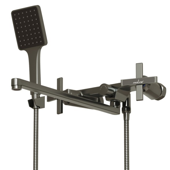 Смеситель для ванны и раковины 1/2 кер. MIXLINE ML38-02  &amp;quot;Graphite&amp;quot; ГРАФИТ - ML38-02 