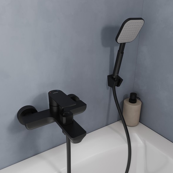 Смеситель для ванны 35к Milardo MAZBL00M02 &amp;quot;Maze&amp;quot; нерж. сталь, ЧЕРНЫЙ матовый - MAZBL00M02 