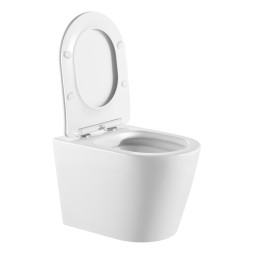 Унитаз подвесной Azario UNO 365х485x365 , безободковый, в комплекте с быстросъемным сиденьем микролифт (AZ-2380)