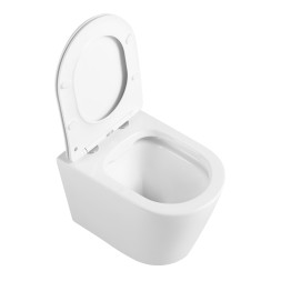 Унитаз подвесной Azario UNO 365х485x365 , безободковый, в комплекте с быстросъемным сиденьем микролифт (AZ-2380)