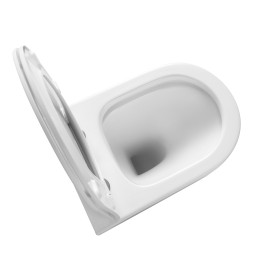 Унитаз подвесной Azario UNO 365х485x365 , безободковый, в комплекте с быстросъемным сиденьем микролифт (AZ-2380)