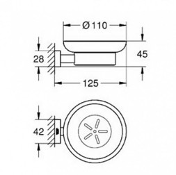 Мыльница Grohe Essentials Cube стекло, хром (40754001)