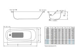 Ванна стальная BLB UNIVERSAL HG  170х75, белая, без отверстий для ручек