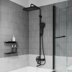 Душевая система 35к IDDIS PARBL3Fi06 "Parker" лейка "Тропический душ" ЧЕРНЫЙ матовый - PARBL3Fi06