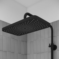 Душевая система 35к IDDIS PARBL3Fi06 "Parker" лейка "Тропический душ" ЧЕРНЫЙ матовый - PARBL3Fi06