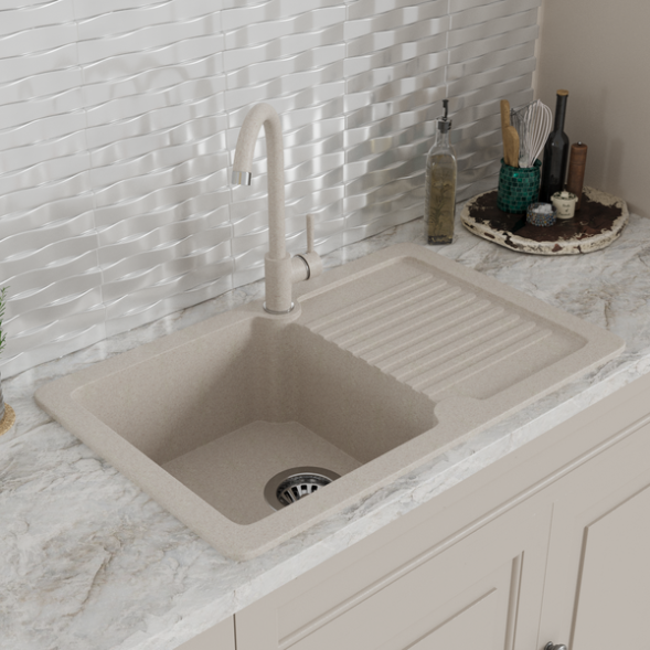 Мойка ML-GMS24 СТАНДАРТ с крылом , бежевый (328), 765*490*200мм - 00-00005058 