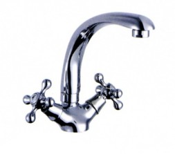 Смеситель для кухни 1/2 кер L4408 Ledeme КРЕСТ лит нос, силумин - L4408 