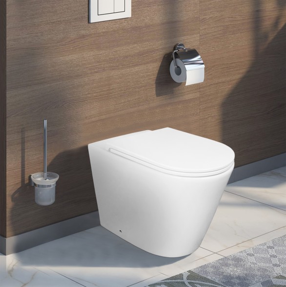 Унитаз приставной Azario Teramo 580х360х430 безободковый, быстросъемное сиденье с микролифтом (AZ-1003DNR)