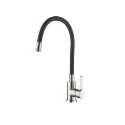 Смеситель для кухни 35к L74004-2 Ledeme, гибкий излив Черный-Хром - L74004-2