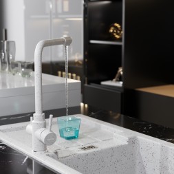 Смеситель для кухни 35к MIXLINE ML-GS13 (328) бежевый с вых. для питьевого фильтра - ML-GS13 (328) 