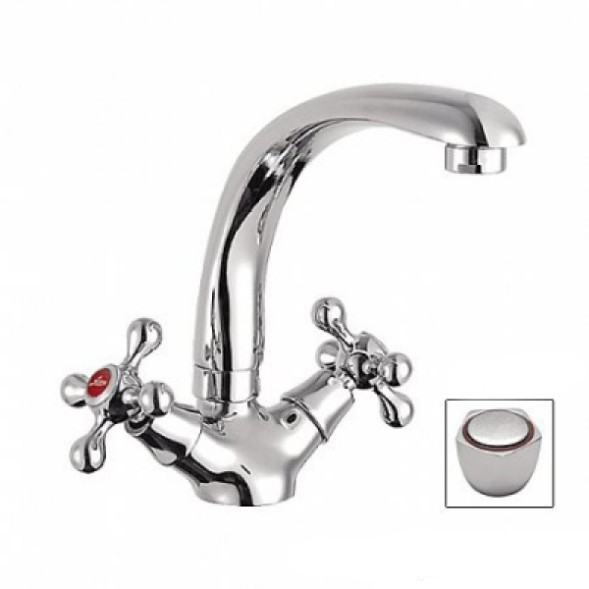 Смеситель для кухни 1/2 кер L4409 Ledeme ПЕНТА лит нос, силумин - L4409 