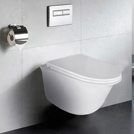 Унитаз подвесной Azario Felice 490х360х360 безободковый, быстросъемное сиденье микролифт (AZ-0051)