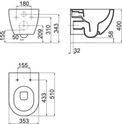 Унитаз подвесной Ravak Uni Chrome RimOff безободковый, без сиденья, белый (X01535)