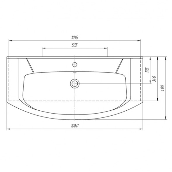 Раковина накладная &amp;quot;Элеганс-105&amp;quot; белая (Kirovit) - 4620008197388 