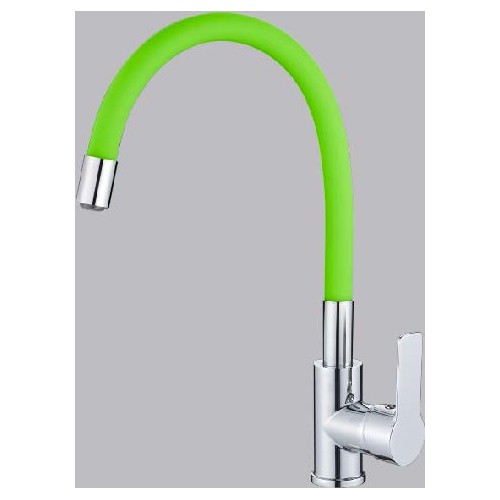 Смеситель для кухни 35к HB70112-12 HAIBA гибкий излив, б/отв боковая,ЗЕЛЕНЫЙ/ХРОМ - HB70112-12 