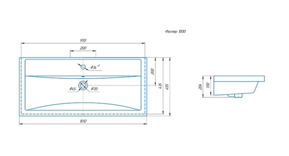 Раковина накладная &amp;quot;Фостер-100 &amp;quot; белая (Kirovit) - 4640021065204 
