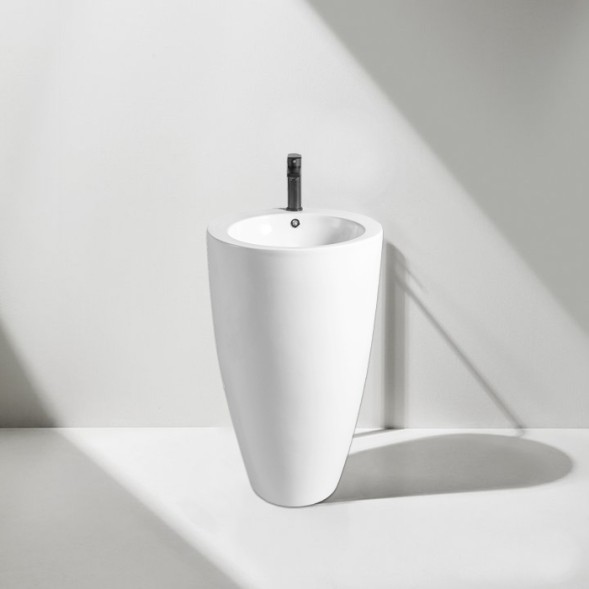 Раковина напольная Azario COMELLA 500х500х830 отдельностоящая круглая, белый (AZ-311)