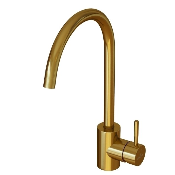 Смеситель для кухни 35k MIXLINE MLSS-0303G трубчатый излив, ЗОЛОТО - MLSS-0303G 