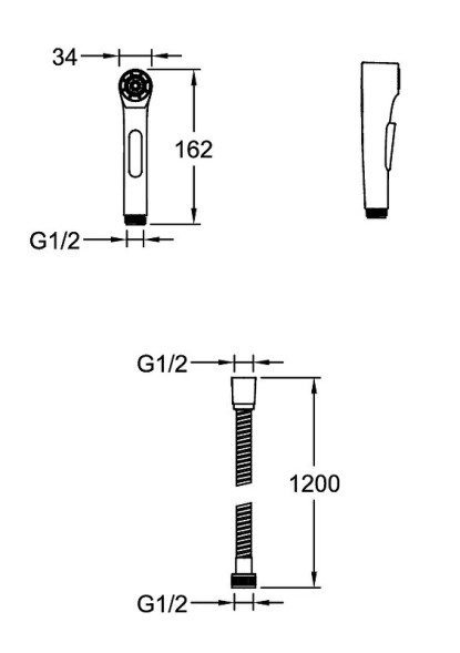 Гигиенический душ со смесителем Jacob Delafon Elate хром (E25838-CP)