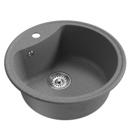 Мойкa ML-GM09 КОМФОРТ круглая, темно-серая (309), 510 мм (глуб. чаши 190) - 00-00009279 