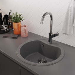 Мойкa ML-GM09 КОМФОРТ круглая, темно-серая (309), 510 мм (глуб. чаши 190) - 00-00009279 