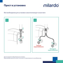 Смеситель для раковины 35к Milardo MAZBL01M01 "Maze" высокий, нерж. сталь, п/гайку, ЧЕРНЫЙ матовый - MAZBL01M01